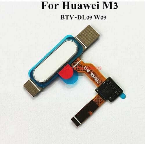 100% Original For Huawei M3 BTV-DL09/W09 Home Button Fingerprint Sensor Scanner Unlock Key Flex Cable Replacement parts
