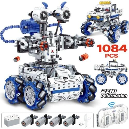 1048pcs City 2 in 1 RC Technical Deformation Robot 4WD Car Building Blocks Remote Control Vehicle Bricks Toys For Children Gifts