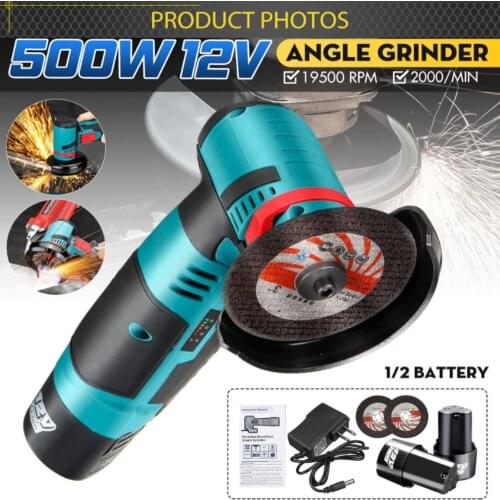 12V 300W Compact Brushless Cordless Angle Grinder Polishing Machine 19500 rpm Diamond Cutting Power Tool With Lithium Battery