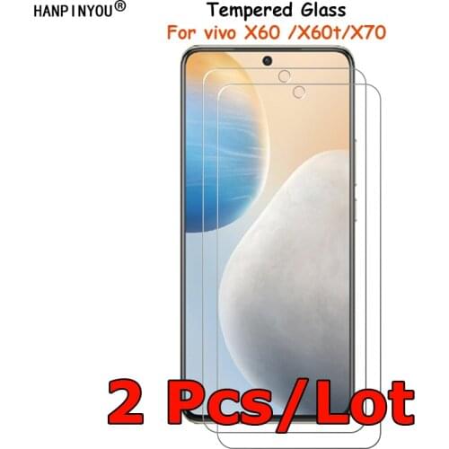 2 Pcs/Lot For vivo X60 6.56" Clear Tempered Glass Screen Protector Ultra Thin Explosion-proof Protective Film