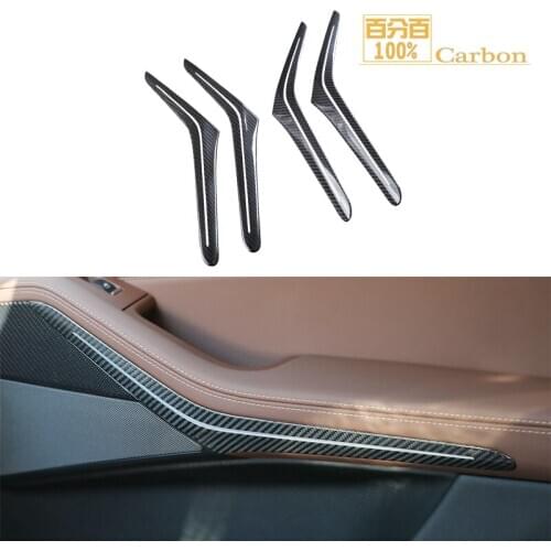 Real Carbon Fiber Interior Inside Door decorative panel Trim 4PCS For X5 G05 2019-2020