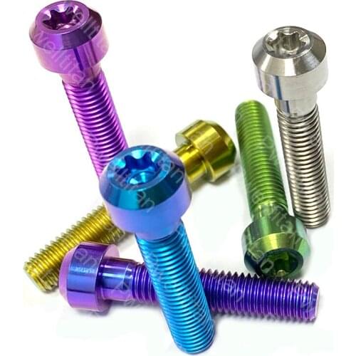 Titanium Bolts M8 X 40mm Motorcycle Ti Alloy Screw Button Allen Torx Head Fastener for Motor Bicycle Car Refit DIY 4 PCS