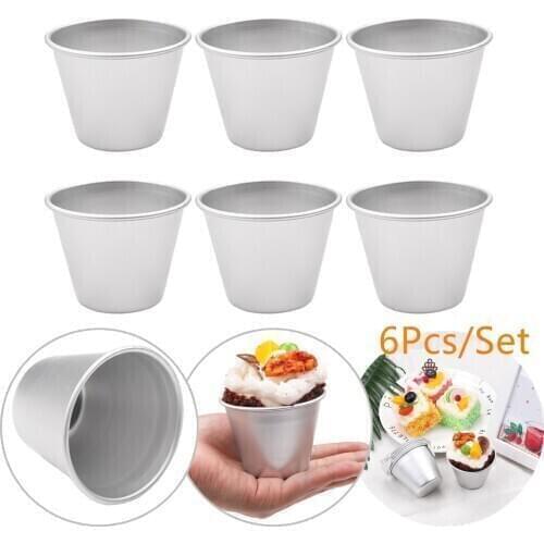 6P Mini Pudding Jelly Cake Making Mold Nonstick Individual Tumblers Chocolate Pudding Cups Molds for Dessert DIY Baking Cooking