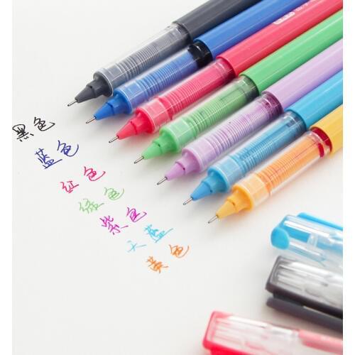 7 color ink gel pen Rainbow Roller ballpen 0.5mm ballpoint Signature pens Office accessories School supplies Stationery FB663