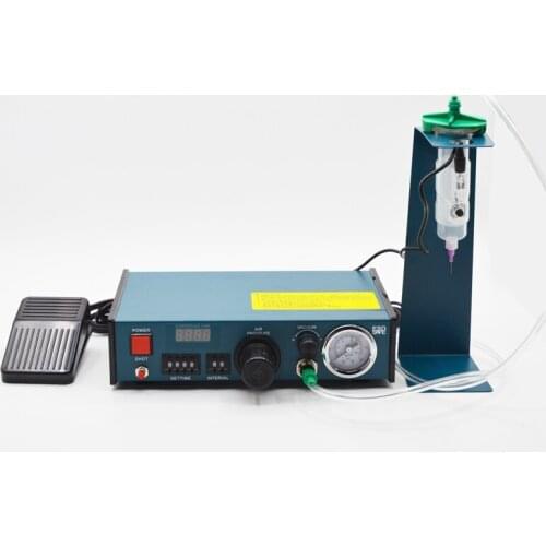 AD982A Automatic Glue Filling Machine Semi-Automatic Glue Dispenser Manual Controller Uv Glue Silicone Machine Syringe x2