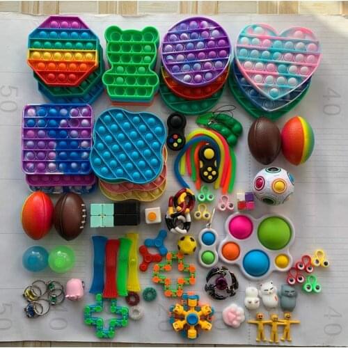 Anti Stress Bubble 40 Styles Fidget Toys 20/22/23/24/27PCS Pack Sensory Toy Set Antistress Relief Autism Anxiety for Kids Adults