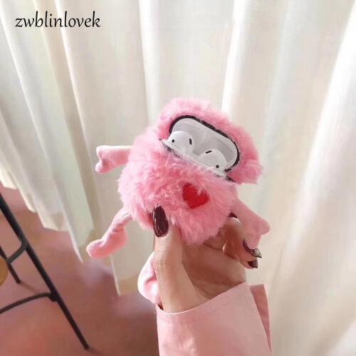 Beautiful Plush Pink Frog Keyring Case For Bluetooth Wireless Protective Cover Case For AirPod AirPods Accessories Keychain