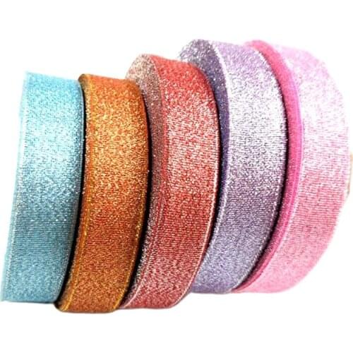 HL (25 yards / roll) 3/4 '' (20mm) Metallic Shine Glitter Ribbons Organza Ribbon Colorful Gift Pack Wholesale
