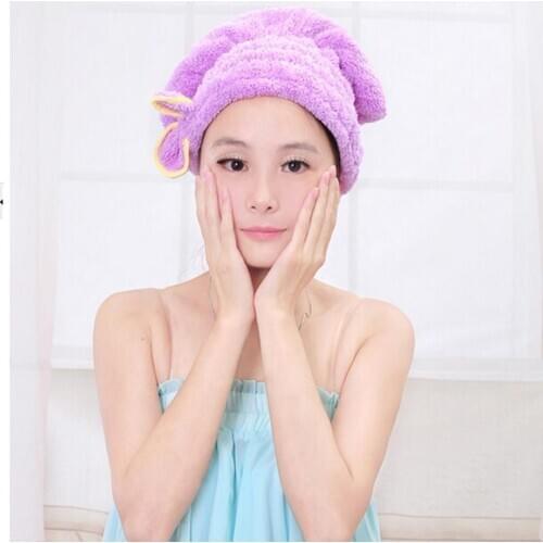 Home Textile Dry Hair Hat Useful Dry Hair Hat Microfiber Hair Turban Quickly Wrapped Towel Bathing Cap New