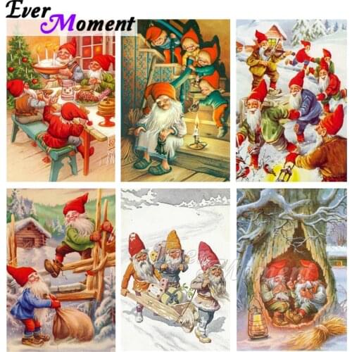 Ever Moment Diamond Art Painting Kit Christmas Santa Claus DIY Full Resin Drills Diamond Craft Beadwork Home Décor ASF2303