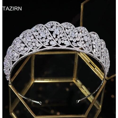 Princess Crowns Wedding Accessories Head Jewelry Hair Tiaras Full Zircon Crystal Bridal Headpiece For Wedding Prom Party