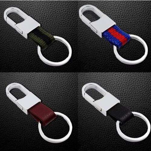 Leather Dalaful Custom Lettering Keyring Keychain Genuine Mens Simple Key chains Holder Keyfob For Car Accessories Gift