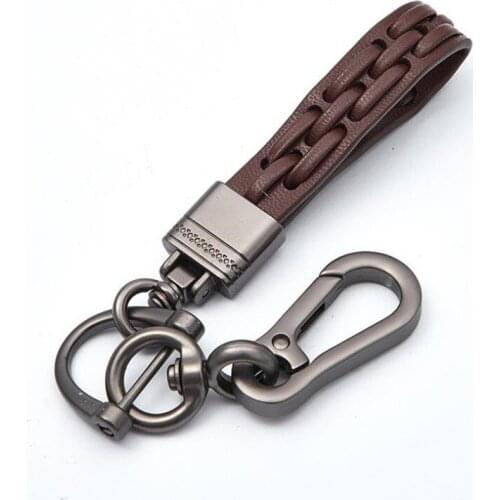 Handmade Pu Leather Metal Diy Keychain Waist Hanging Auto Car Kering Jewelry Accessories Creative Men Gift For Sale Bulk Buy