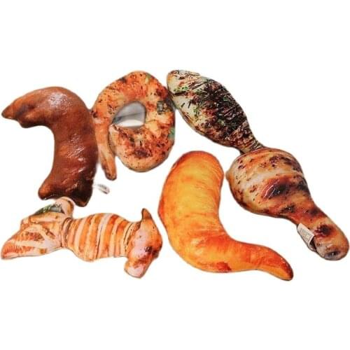 20cm Cute Food Meat Plush Toys Children Chicken Leg And Shrimp Sausage Cloth Doll Room Bed Decor Sleeping Pillow Birthday Gift