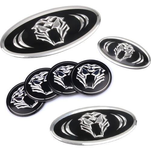 7x Tiger Tigris Car Hood Bonnet Front/Rear Trunk Steering Wheel Cap Badge Emblem Set for KIA optima k5 Sportage R Hyundai Sante