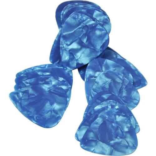 Lot of 100pcs Thin 0.46mm Gauge Celluloid Guitar Picks Plectrums Sky Blue Pearl