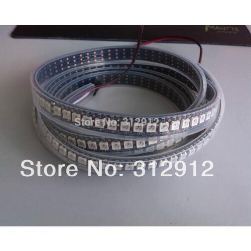 144leds/m WS2812B(5050 rgb led with WS2811 IC built-in) led pixel strip,DC5V,2m long;waterproof in silicon tube;BLACK PCB