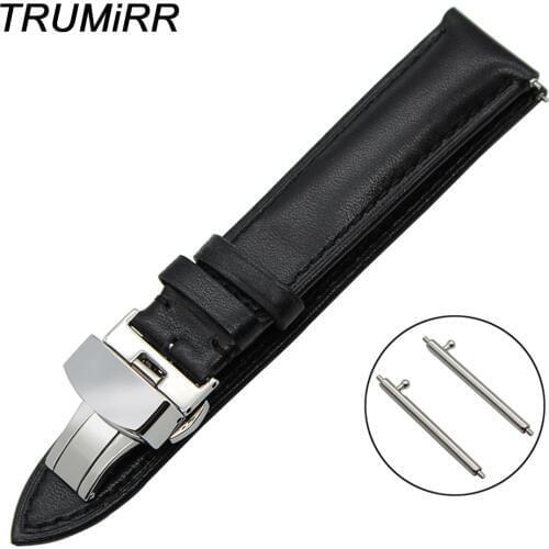 18mm 20mm 22mm Quick Release Genuine Leather Watch Band for Maurice Lacroix Men Women Butterfly Buckle Wrist Strap Black Brown