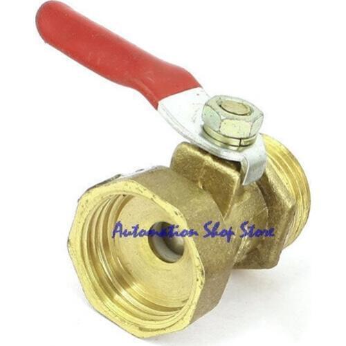 Threaded Male 1/2PT to Female 1/2PT Red Handle Full Port Lever Brass Ball Valve