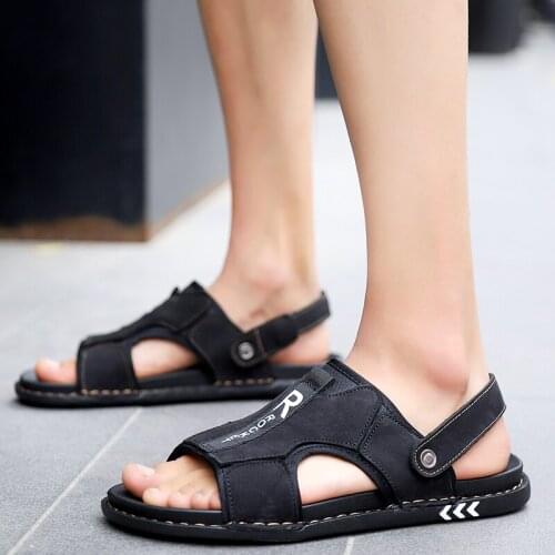 Sandale masculino sandalet cuero genuino para uomo couro v outdoor genuine beach 2020 for zandalias flat homme sandalen ritable