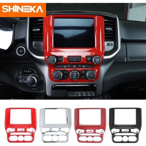 SHINEKA Interior Mouldings Car Center Console Navigation Panel Decoration Cover Sticker Accessories For Dodge RAM 1500 2018-2021