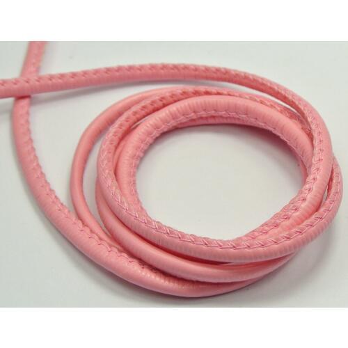 32.8 Feet Pink Stitched Round Soft Synthetic Leather String Jewelry Cord 5mm