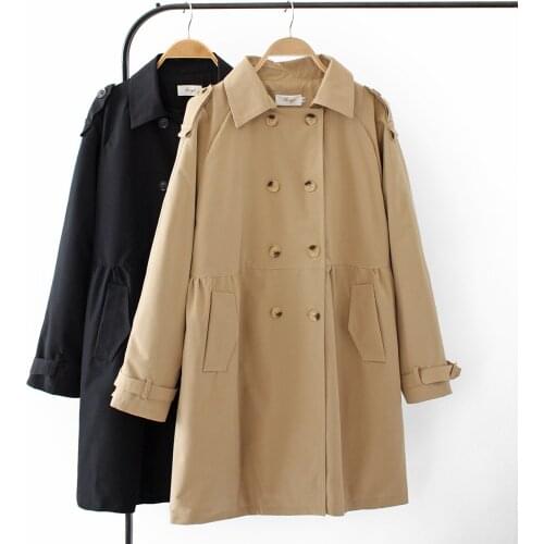 Spring Womens Long Trench Coat Plus Size Double Breasted Long Sleeve Windbreaker Female Vintage Outerwear Casaco Feminino 4XL