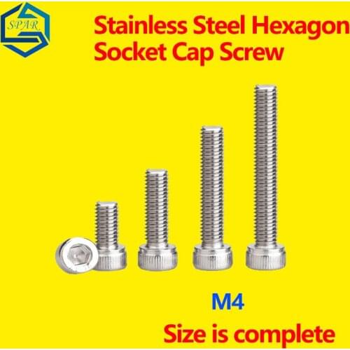 Hexagon Socket Cap Screw Extension Cup Head Cheese Head Screw Hex Socket Cap Screw, M3M4*4/5/8/10-180 304 Stainless Steel DIN912