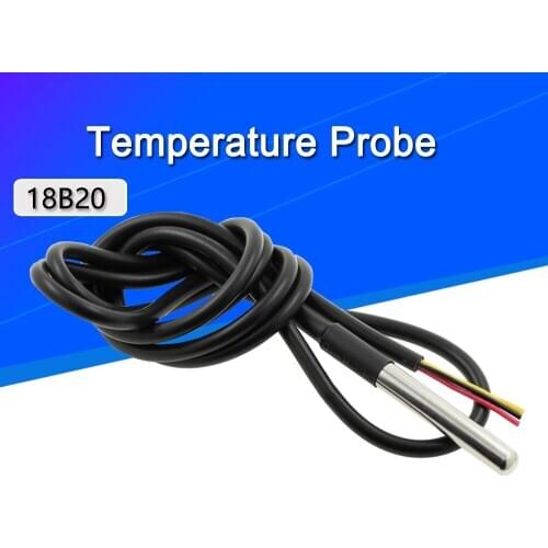 For Arduino DS1820 Stainless steel package Waterproof DS18b20 temperature probe temperature sensor 18B20