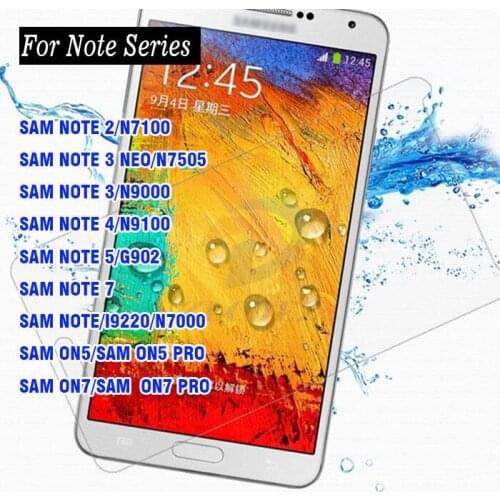 Premium Tempered Glass Explosion-proof Screen Protector for Samsung Galaxy Note 2 3 4 5 7 On5 On7 Protective Film Guard 100pcs