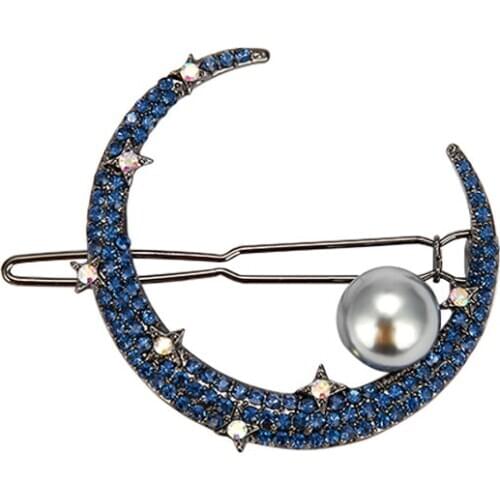 Meniscus rhinestone frog buckle hairpin half-tied on the back of the head hairpin hairpin elegant hair accessories