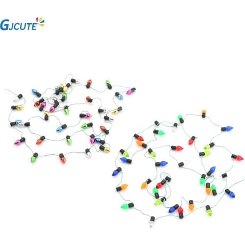 1m Fashion New Arrival Dollhouse Miniature A String Of Multi-coloured Plastic Christmas Lights For Doll House Decor