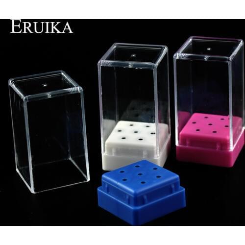 1PCS 7 Holes Acrylic Nail Drill Bit Exhibitio Holder Plastic Display Stand Empty Container Accessory for Manicure Organizer