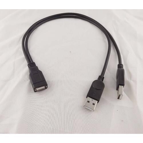 1pc USB 2.0 A 1 Female To 2 Male Y Splitter Data Charge Extension Cord Cable Power 33cm