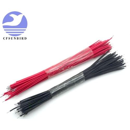 100pcs Breadboard Jumper Cable Wires Tinned 0.96cm Black & Red _wire CFSUNBIRD