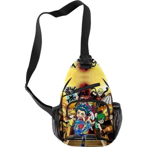 3D Beyblade Burst Evolution Boys Girls Chest Bag Crossbody Bag Women Men Waterproof Oxford New Printing Chest Bag Shoulder Bag
