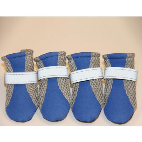 4Pcs/set Pet Dogs Shoes Breathable Net Shoe Booties Socks Anti-slip Shoes Reflective Straps et Boots Paw Protector For Dog Puppy