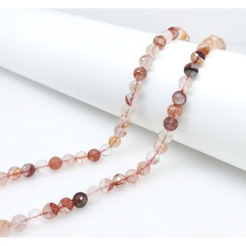 6-20mm High Quality Natural Stone Round Cutting Natural Pink Crystal Beads Bracelet Jewelry Making DIY Wealth Yoga Unique Gift