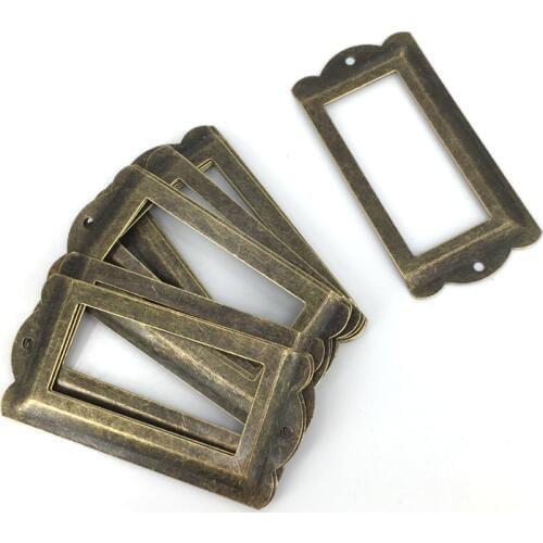 8pcs Bronze color Drawer Cabinet tag label frame card holder 85*42MM with Screws