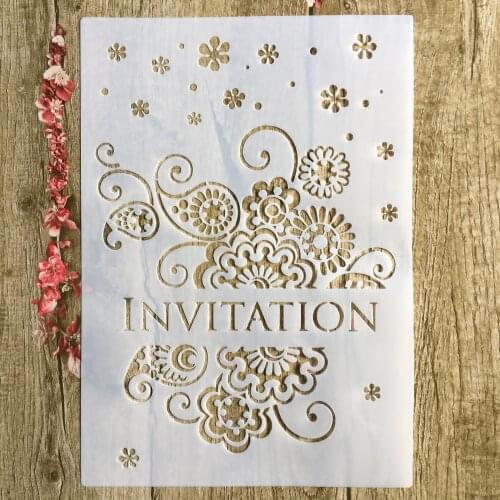 A4 DIY invitation letter layered mold scrapbook stamp stamp album photo album decoration embossed paper card template decoration