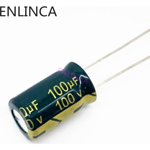 40pcs/lot BC13 high frequency low impedance 100v 100UF aluminum electrolytic capacitor size 10*13 100UF 20