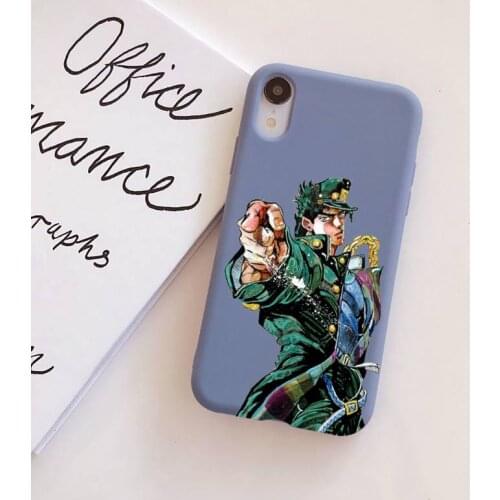 JoJos Bizarre Adventure Phone Case for iphone 11 Pro Max X XS Max XR Candy Color Soft Cover For iPhone 7 8 6 6S Plus Funda Cases