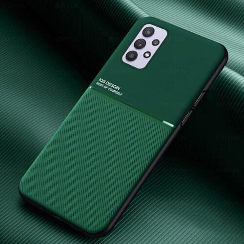 For Samsung a 52 Leather Texture Car Magnetic Holder Case For Samsung Galaxy A52 A 52 5G SM-A526B Silicon Shockproof Coque Cover