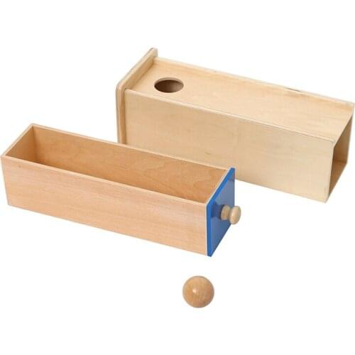 Montesosri Infant Materials Object Permanence Box w/ Drawer Wooden Toddler Toys Preschool Early Educational Teaching Tools Baby