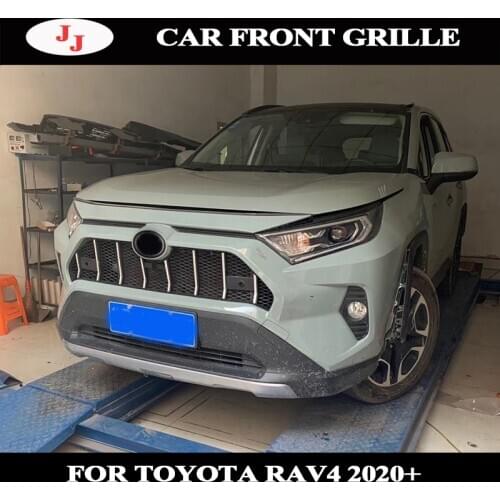 For new Toyota RAV4 2019 2020 Front Bumper Racing Grill gt style ABS Silver Grille Cover Accessories body kit