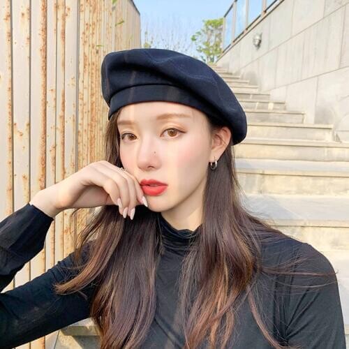 Elegant Lady Beret Hat Girls Vintage Solid Color art painter hat French Classic Beret Beanie in Winter Autumn Hat