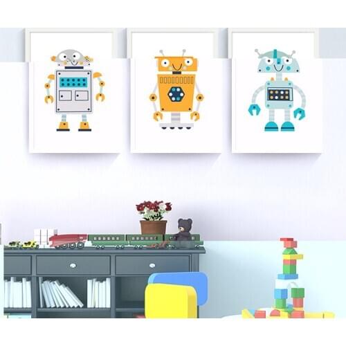 Classical Vintage wall paintings Vintage robot Canvas Painting Retro art Wall home Decoration gift for children posters