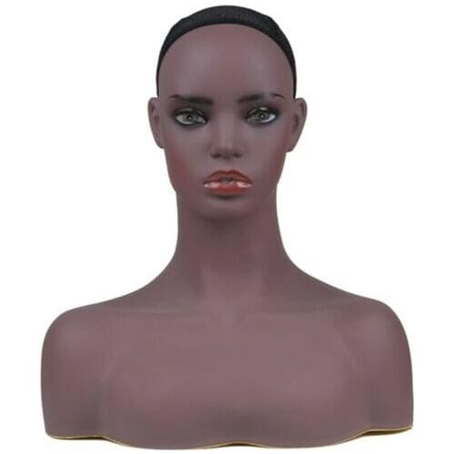 Beautiful African Black Female Mannequin Head Bust For Wigs/Jewelry/Scarf