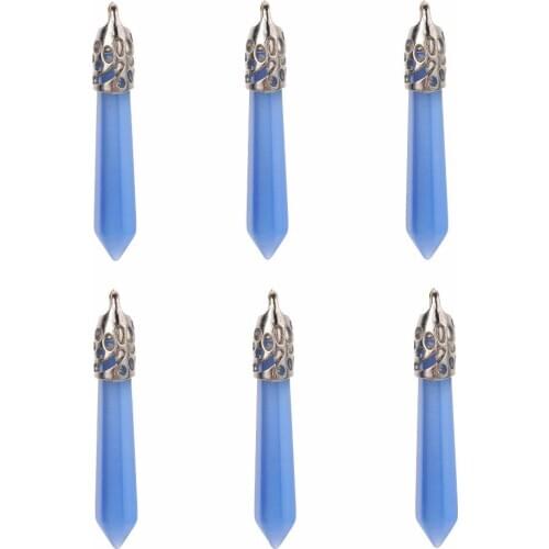 Natural Crystal Bullet Shape stone pendant Men Women Chakra Gem Stones Quartz Pendants Charm Jewelry for DIY Necklace Making