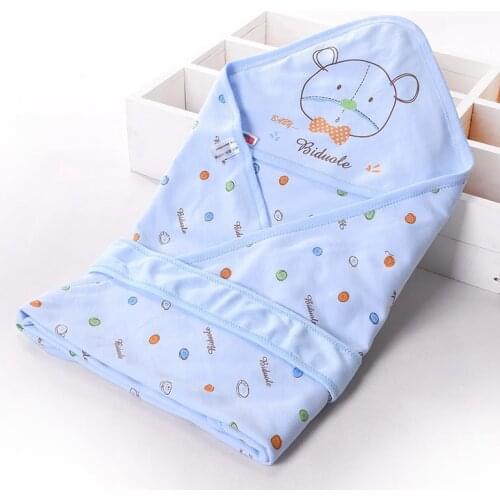 90cm*90cm Summer new born baby blankets quilt thin cotton newborn baby boy girl bath baby swaddle hooded blankets